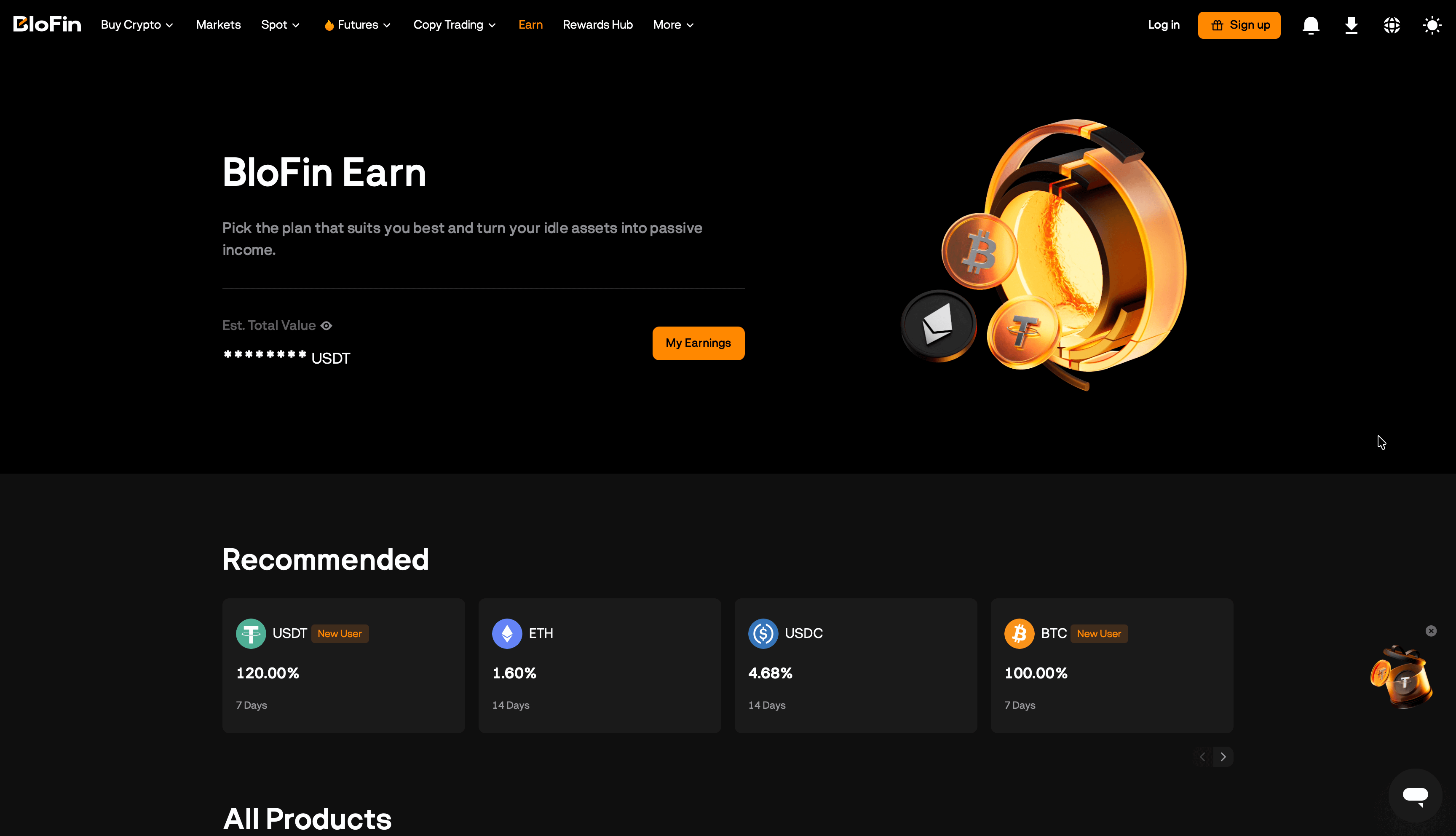 Blofin Earn Staking and Savings Products